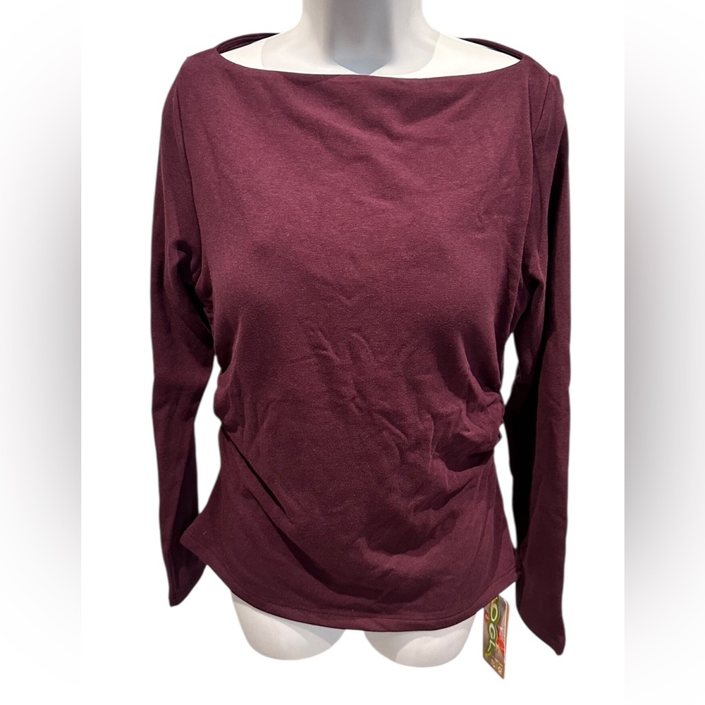 OGL Eco-Mousse Boatneck Long Sleeve Top Purple Size XL New with Tags